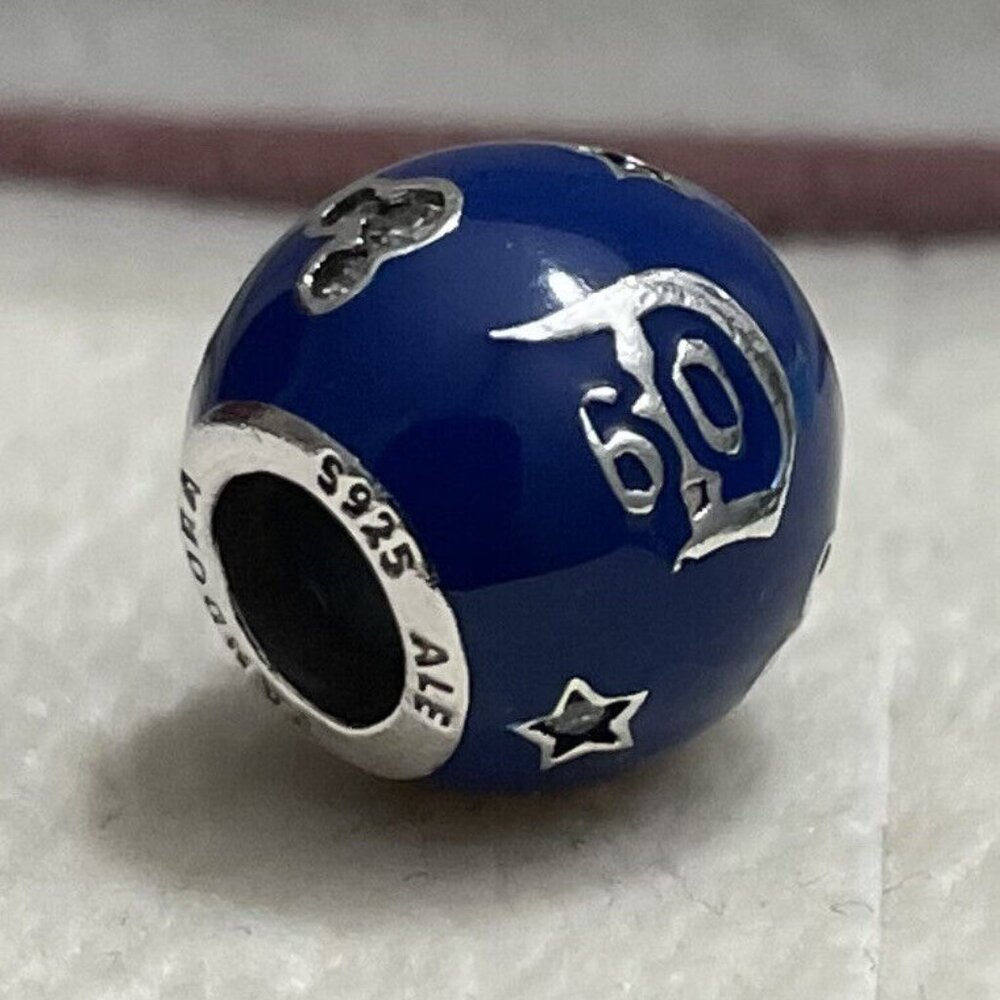 Disney Pandora Charm  Disneyland 60th Anniversary England Royal Blue World Cup